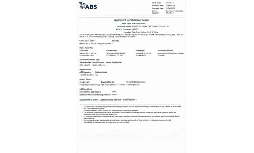 ABS certificate